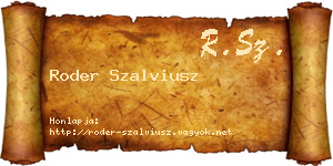 Roder Szalviusz névjegykártya